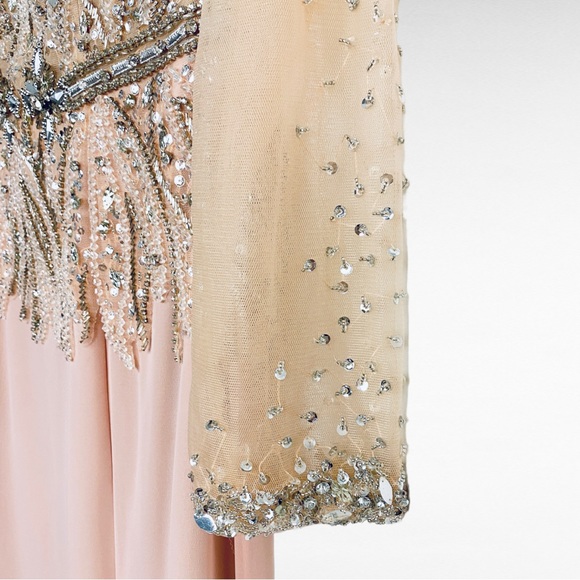 TERANI COUTURE | Blush Pink Divinity Bridal Sequins& Beads Formal Maxi Gown - Picture 13 of 15